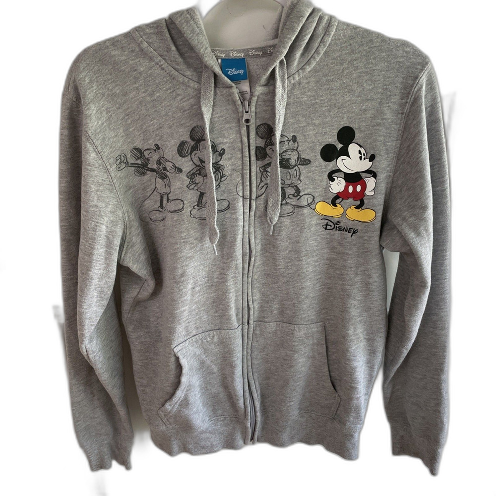 Disney Mickey Mouse Small 34/36 Zip Up Jacket, Hood & Front Pockets Long Sleeves